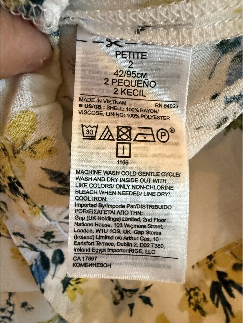 Banana Republic Dixie Floral Jumpsuit,Blue, Yellow Floral SIZE 2 Petite - Picture 7 of 7